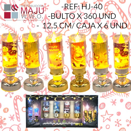 Velas Led Con Candelabro E Imagenes Navideña