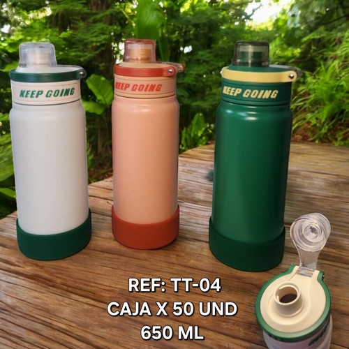 Termo 650Ml Unicolor Letrero Keep Going
