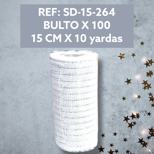 Mallas Navideñas Blancas Con Lineas Plat
