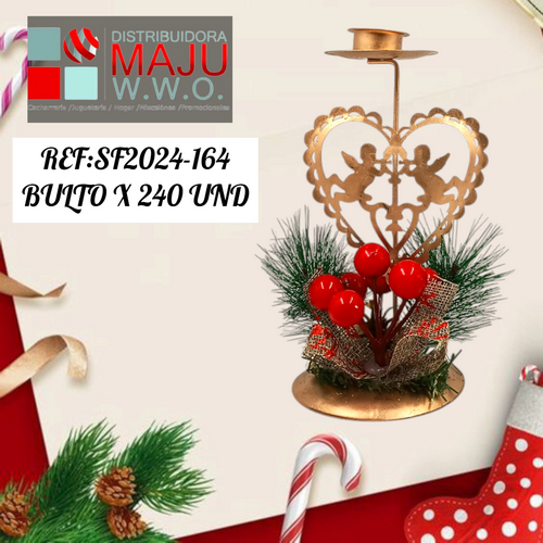 Candelabro Navide?O Corazon 24X13Cm