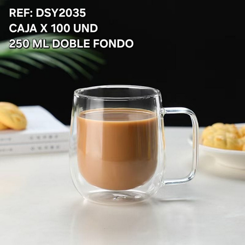 Vaso Doble Fondo Con Oreja 250Ml Sencillo