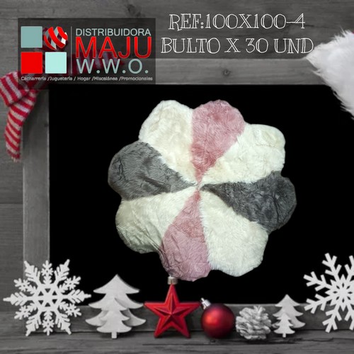 Tapete Trebol Peludo Bicolor De 100X100C