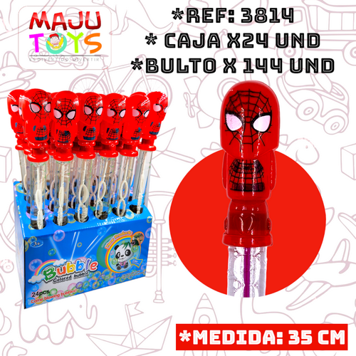 Burbujero Super Heroe Araña Caja X24Pcs 25X16