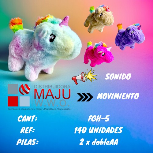 Fgh-5 Unicornio Peluche Con Movimiento Y So