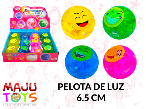 Pelota Loca De Agua Con Luz Y Tazo Emoticon