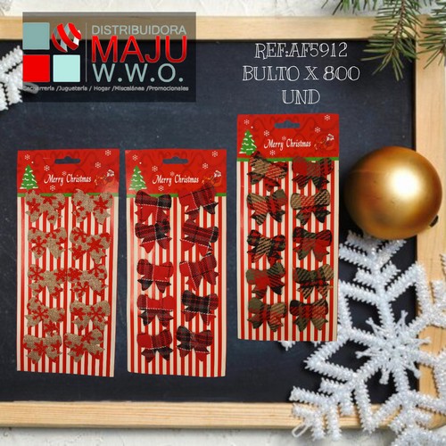 Mini Corbatines Navideños X10Pcs En Blister