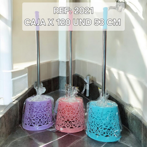 Cepillo De Baño Base Redonda Diseño Floral