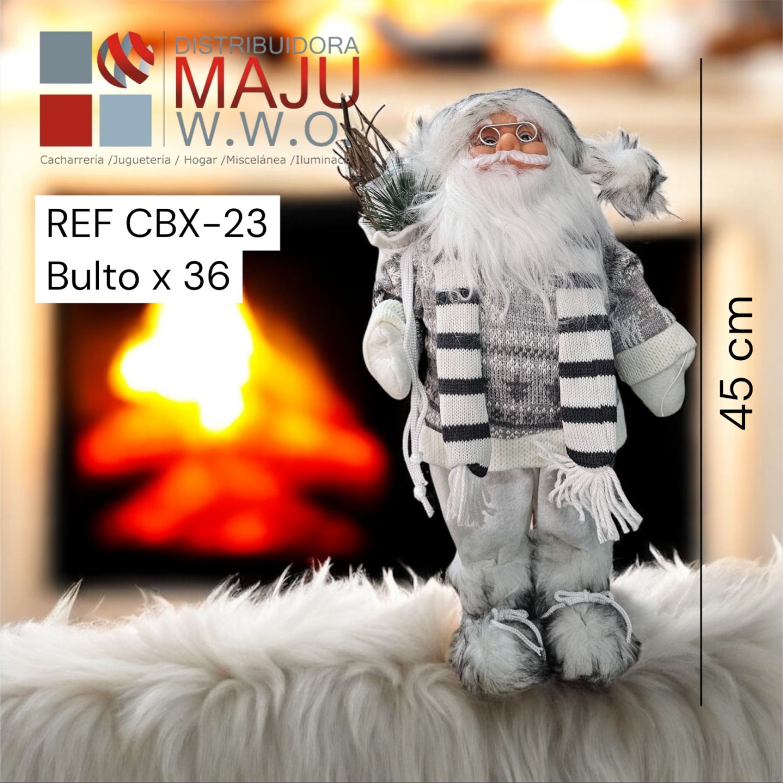 Muñeco De Navidad Santa Con Bufanda Y Saco