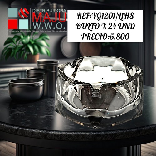Yg1201/L1Hs-Cenicero Diamante Negro Grande 12 X 11