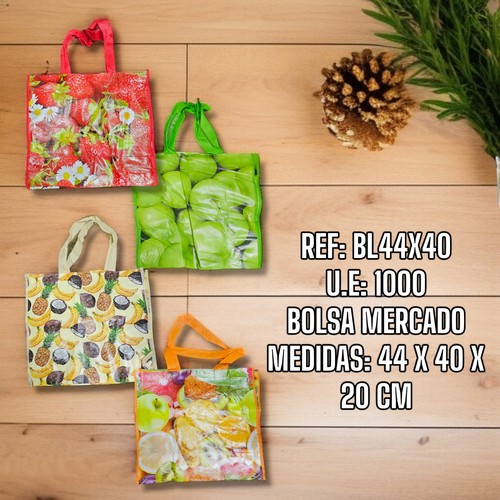Bolsa Para Mercado Estampada Colores Vario