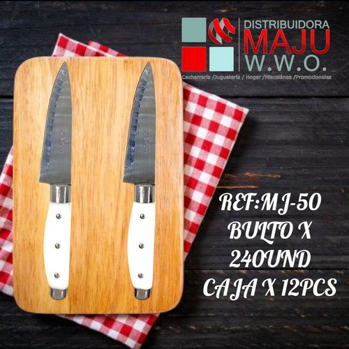 Cuchillo Con Mango Blanco Caja X 12Pcs 20X3C