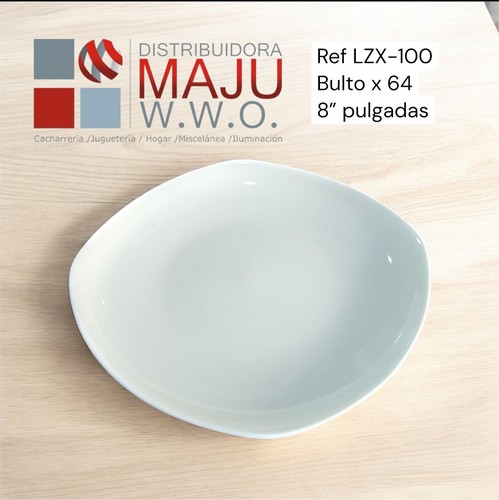 Plato Semi-Hondo Blanco Ceramico 100% 8"P
