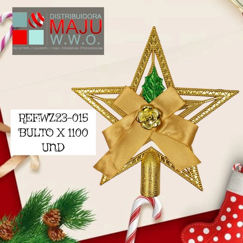 Estrella Para Arbol Mediana Con Moño Y Ro