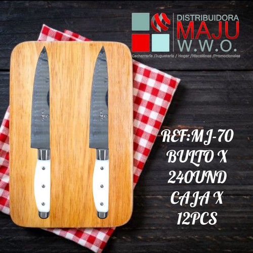 Cuchillo De Cocina Con Mango Blanco Caja X 1