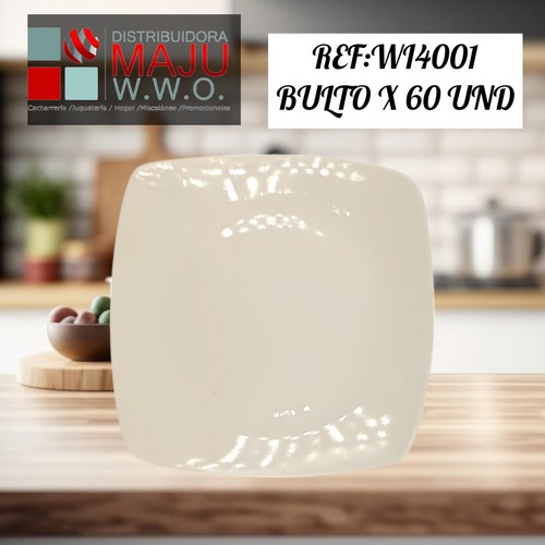 Plato Ceramico Cuadrado De 6.8 Pulgadas