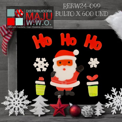 Sticker Navidad Santa Ho Ho Ho Copos Plant