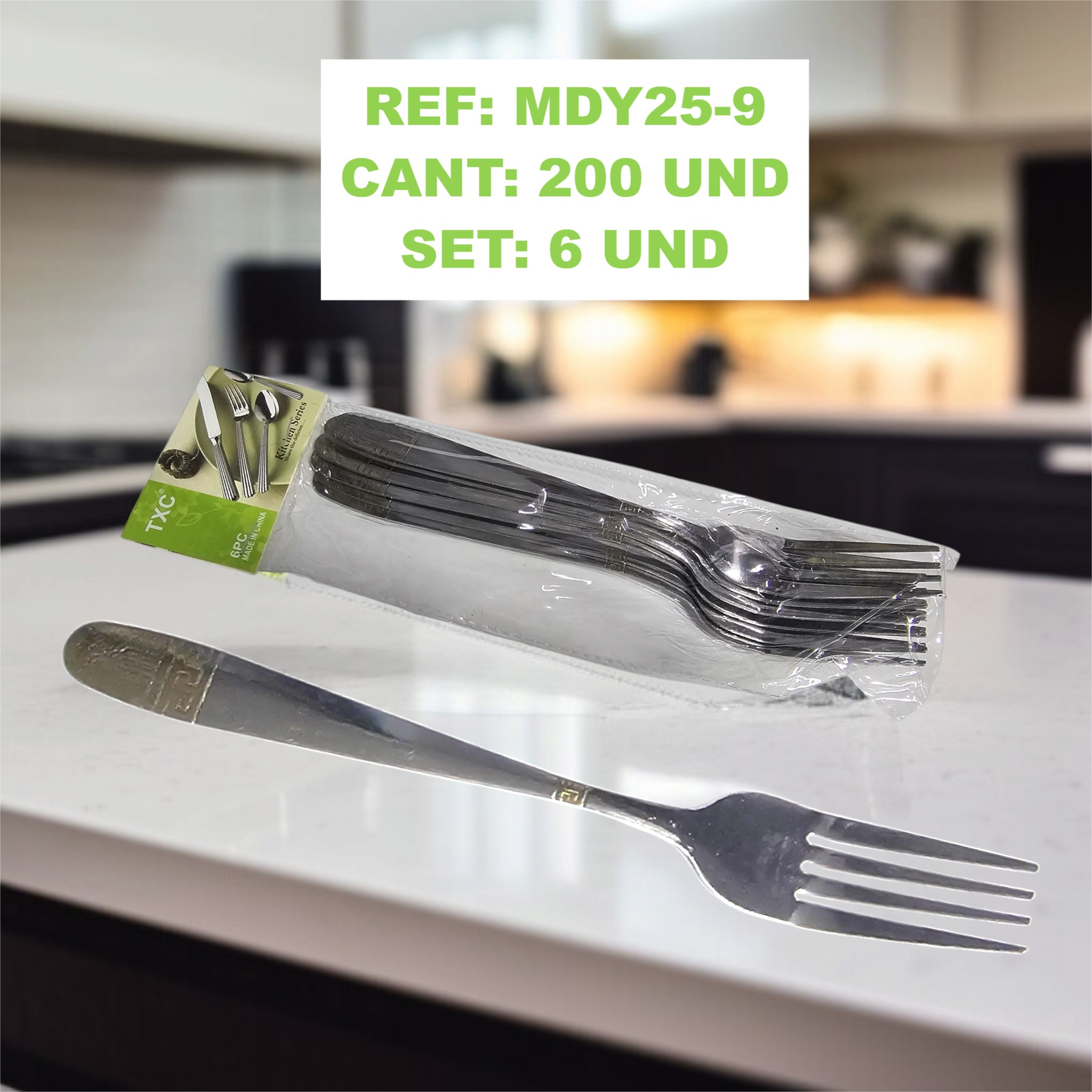Mdy25-9 Set De Tenedor Decoracion Geometri