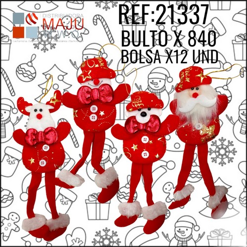 Muñeco Navideños Para Colgar Bolsa X12Pcs