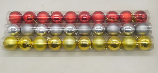 Bolas Navideñas Colores Oro Plata Rojo Met