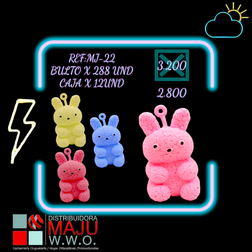 Squeeze Conejo Texturizado Con Luz Caja X12P