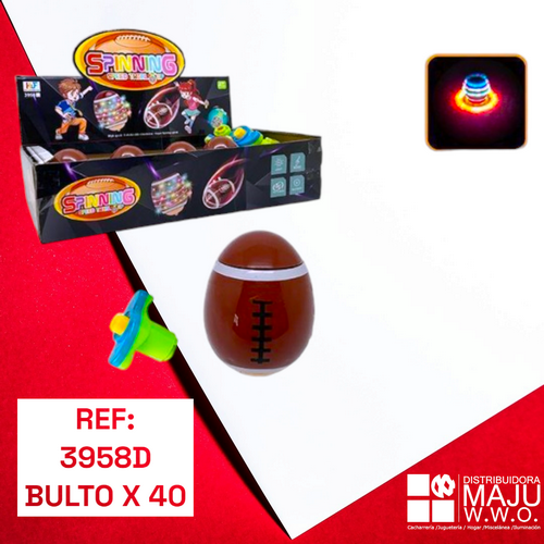 Juguete Trompo Balon Futbol Americano Con Lu