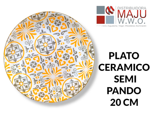 Plato Ceramico Redondo Hondo Dibujos Gotico