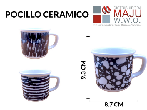 Wsq-7 Pocillo Ceramico 9.3Cmx8.7Cm Diseños Blanco