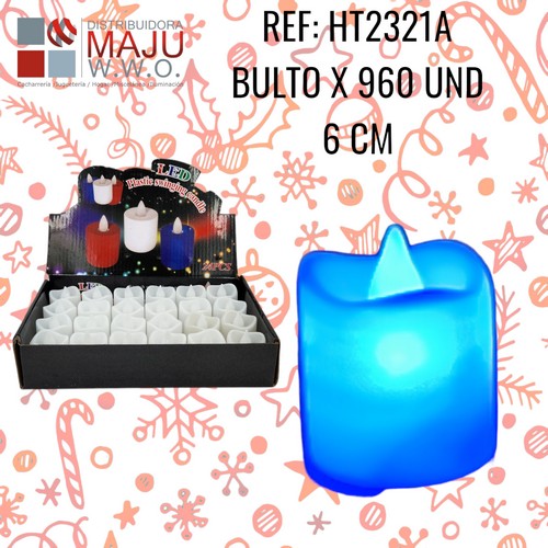 Vela Led Blanca Luz Multicolor Caja X24Pcs