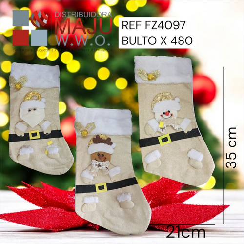 Decoracion Navideña Medias Tejidas Con Figu