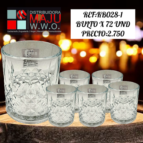 Vaso Wiskero Diamantes X6Pcs 205 Ml