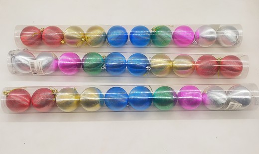 Bolas Navideñas Con Lineas Colores Metaliz