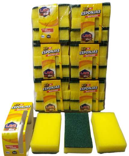 Kit Esponja Doble Uso Maxi 3 Unidades