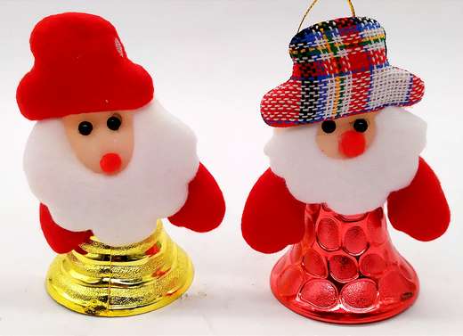 18-07 Adorno Cara Papa Noel Con Campana Navideño