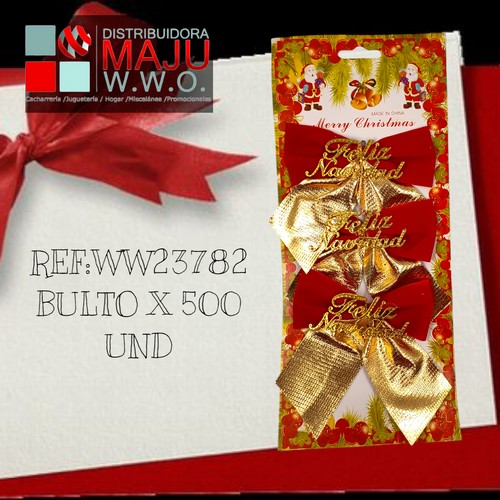 Corbatines Con Mensaje De Naviddad X3Pcs