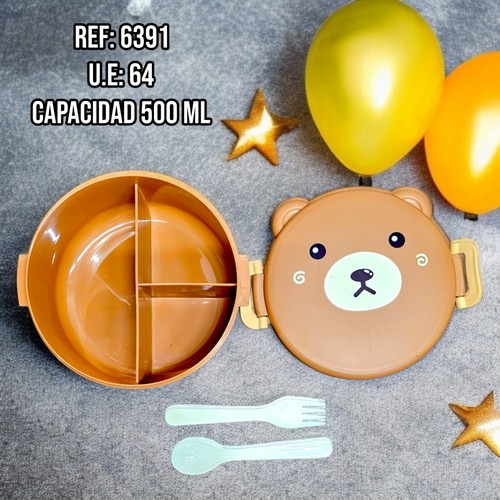 Lonchera Para Niños Cara De Animal De 500 Ml