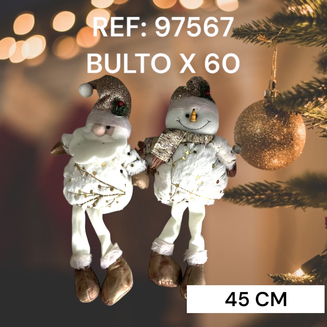 Decoracion Navidad Santa Y Snowman Patas Col