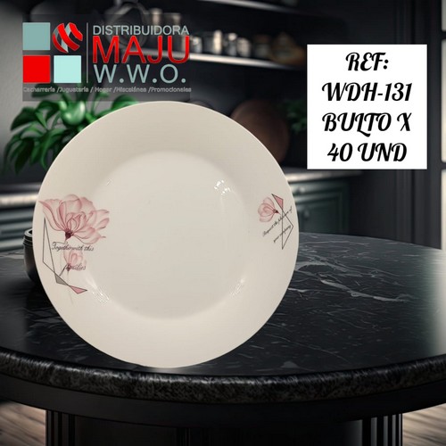 Plato Ceramico Redondo Para Seco Con Estam
