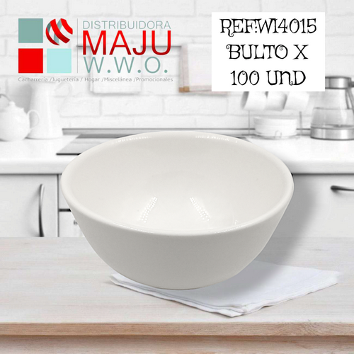 Cuenco Ceramico Blanco Tradicional De 4.5 P