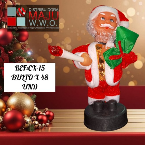 Papa Noel Peque?O Con Movimiento Luz Y Sonid