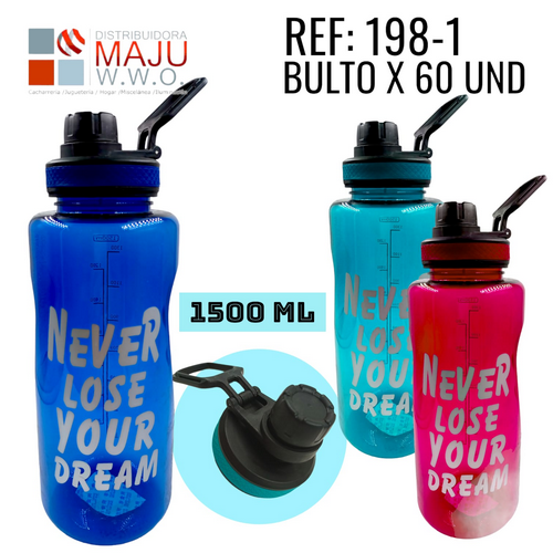 198-1 Botilo 1500 Ml Mensaje Motivacional Sencillo