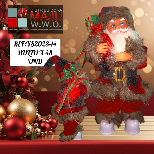 Papa Noel Mediano Con Sonido 29X12Cm En
