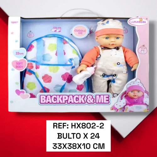 Bebe Para Niña Con Bolso De 33 Cm