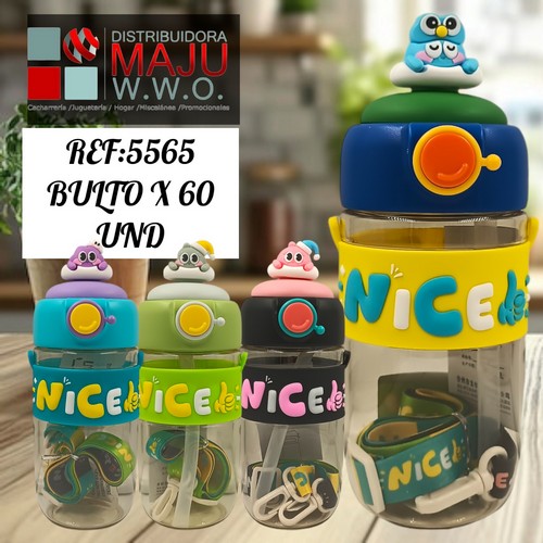 Botilo 600Ml Con Muñeco En Tapa Con Seguro De