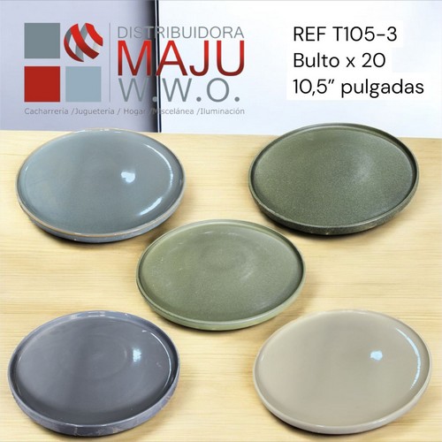 Plato Redondo Color Mate Varios 10.5" Pulga