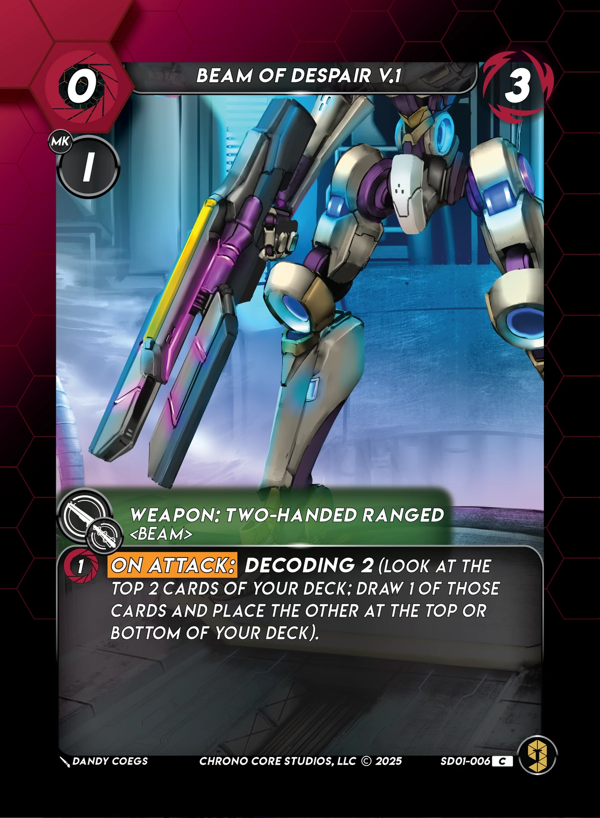 Beam Of Despair V.1 &mdash; Chrono Core TCG card