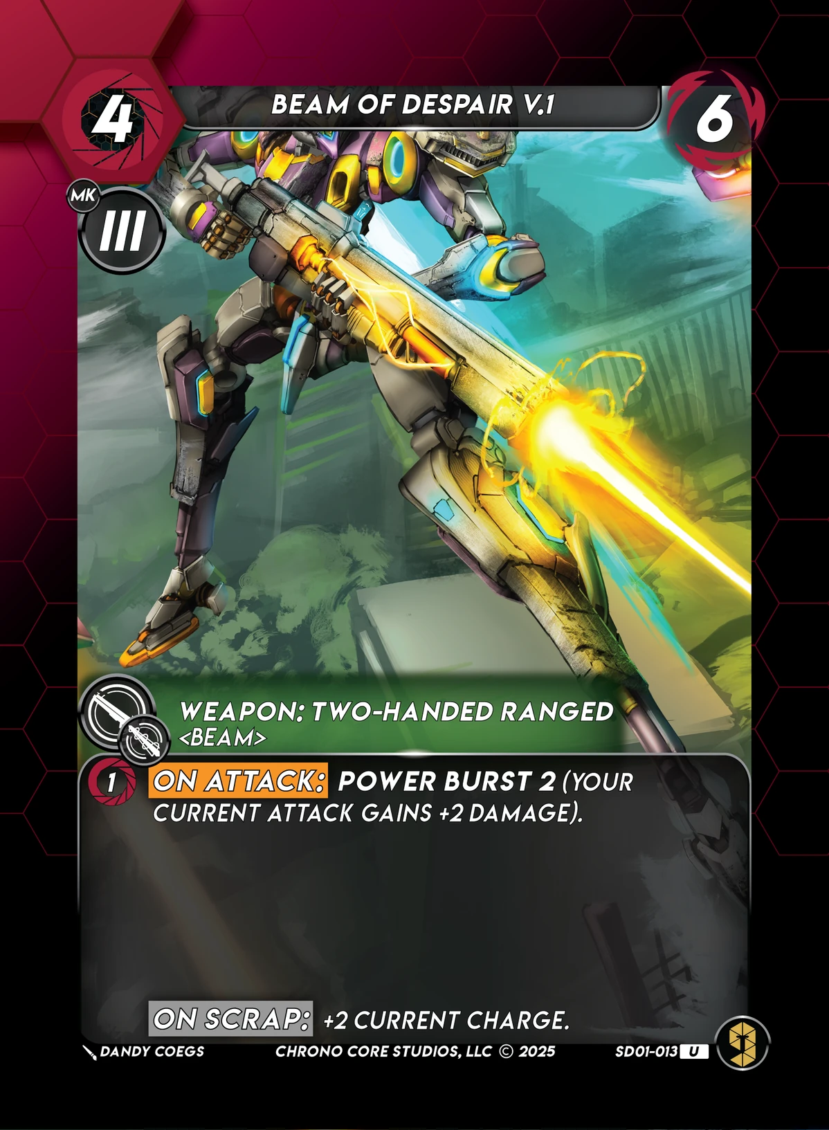 Beam Of Despair V.1 &mdash; Chrono Core TCG card