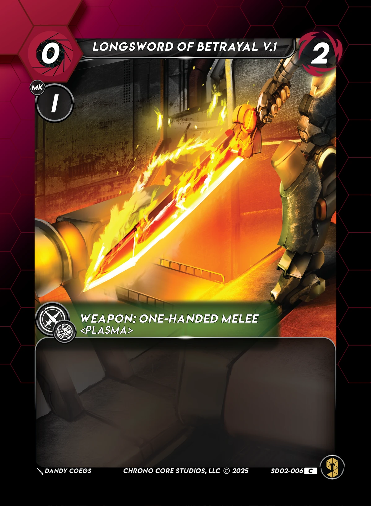 Longsword Of Betrayal V.1 &mdash; Chrono Core TCG card