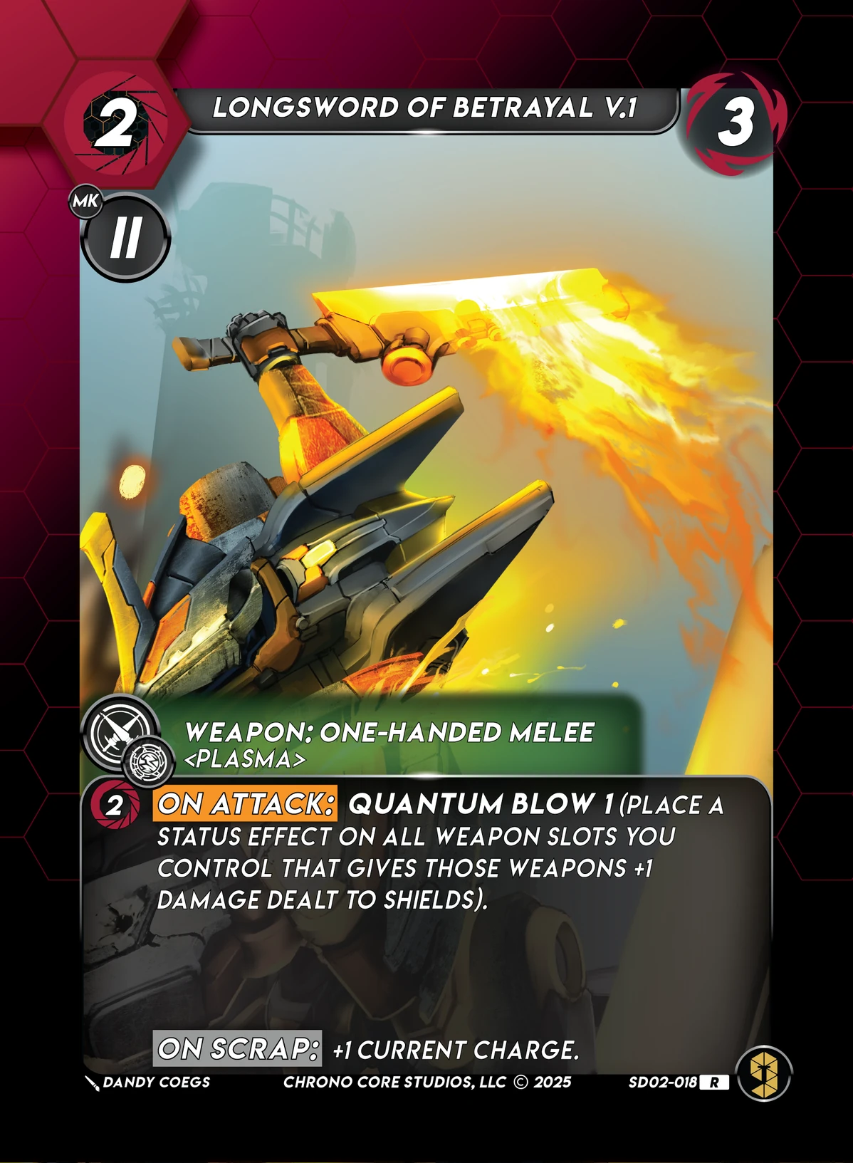 Longsword Of Betrayal V.1 &mdash; Chrono Core TCG card