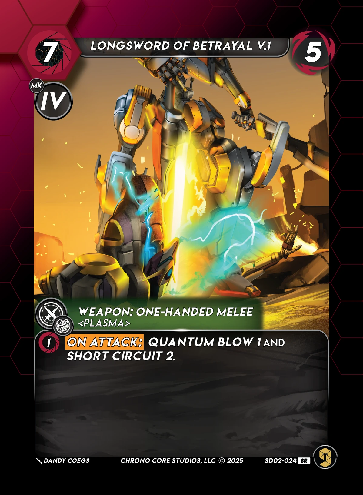 Longsword Of Betrayal V.1 &mdash; Chrono Core TCG card