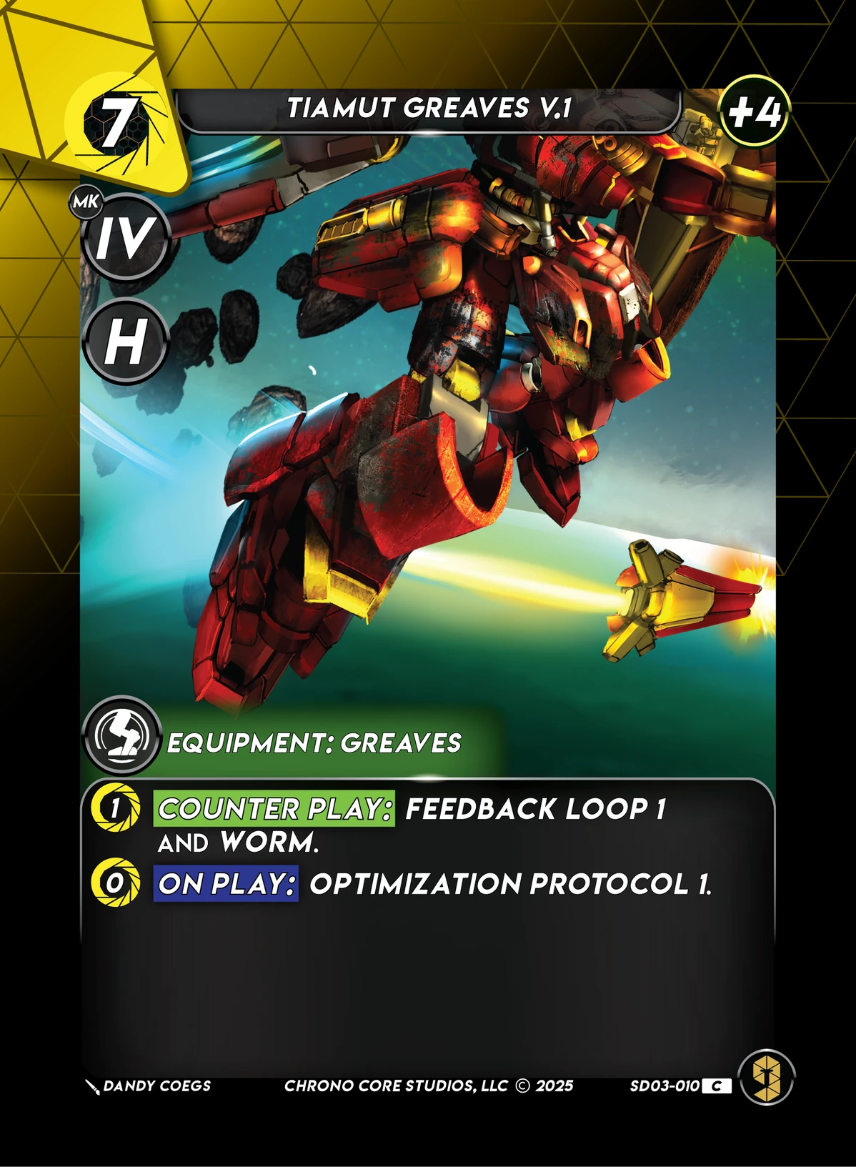 Tiamut Greaves V.1 &mdash; Chrono Core TCG card